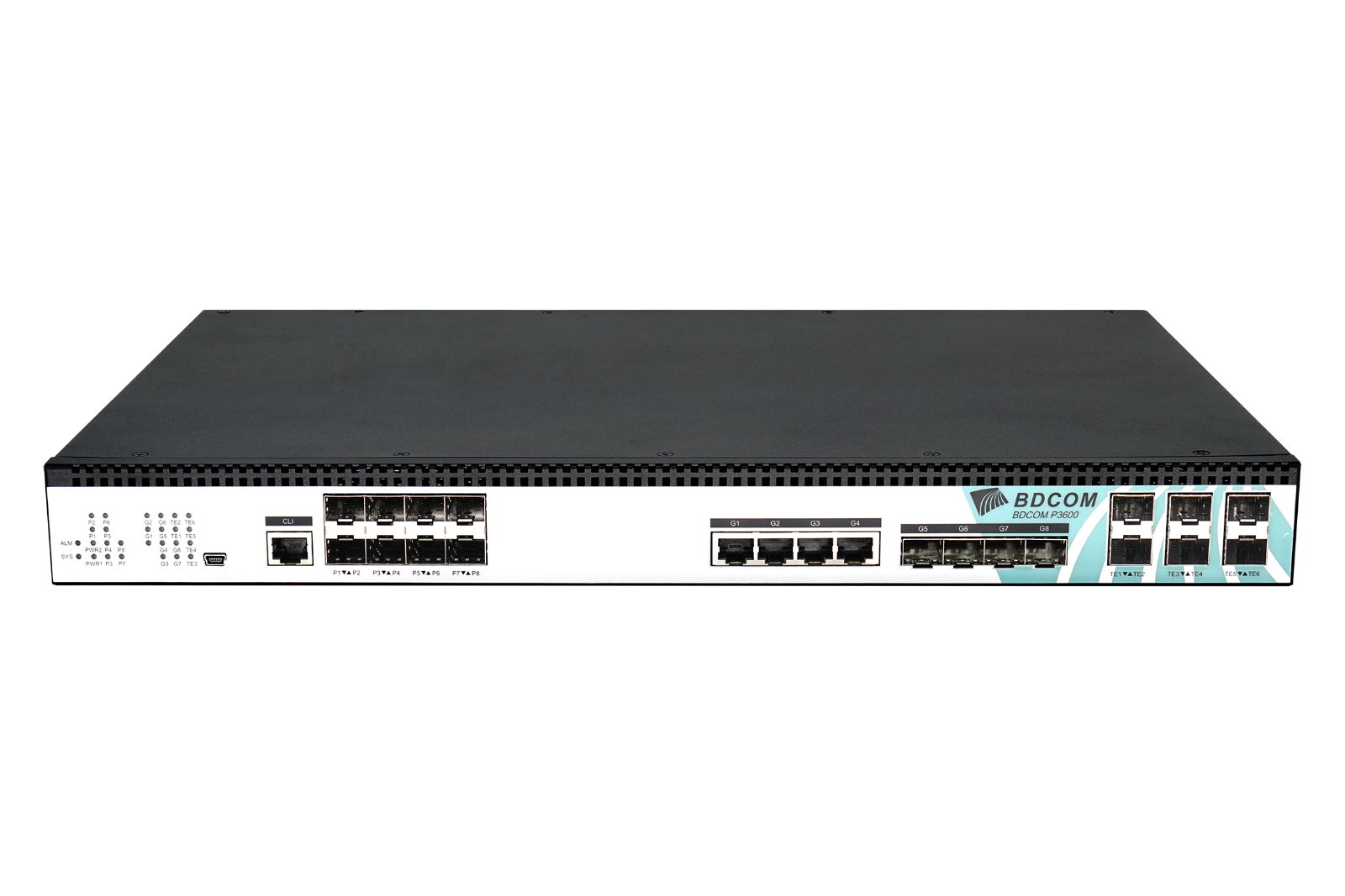 Оптический линейный терминал OLT EPON BDCOM P3600-08E-2DC, 8 портов EPON, 6 портов SFP+, 2DC