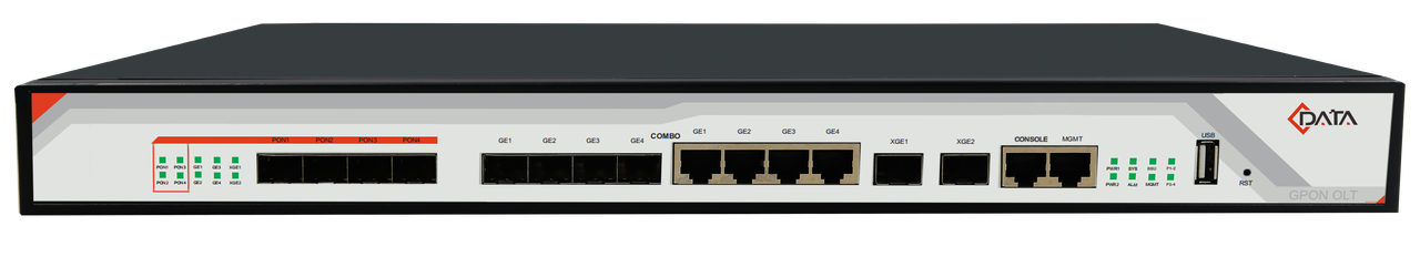 Оптический линейный терминал OLT GPON C-DATA FD1604S-B0, 4 порта PON, BBU+1AC+1DC